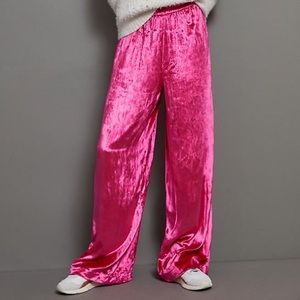 Anthro pink velvet pants